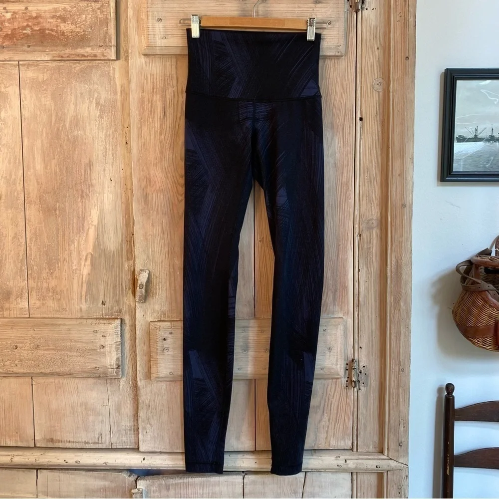 Lululemon Wunder Under Pant III Full-On Luon Wind Chill Deep Navy Black Size 4 - Picture 2 of 7